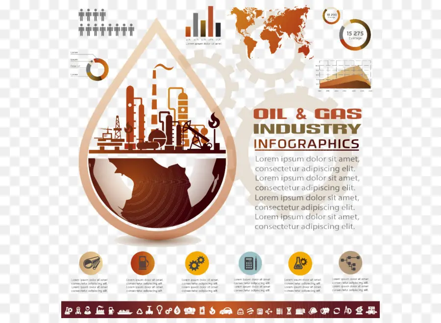 Infographic，البترول الصناعة PNG