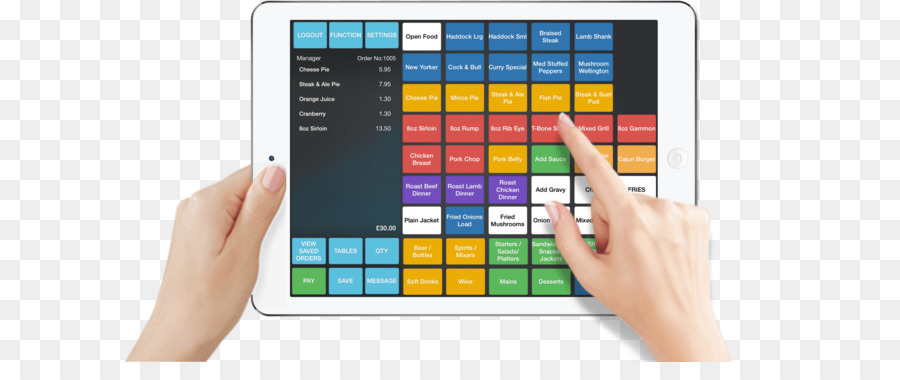 جهاز لوحي مزود بنظام نقاط البيع，شاشة تعمل باللمس PNG