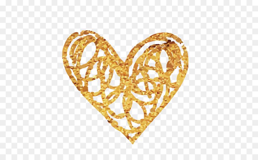 القلب，الذهب PNG