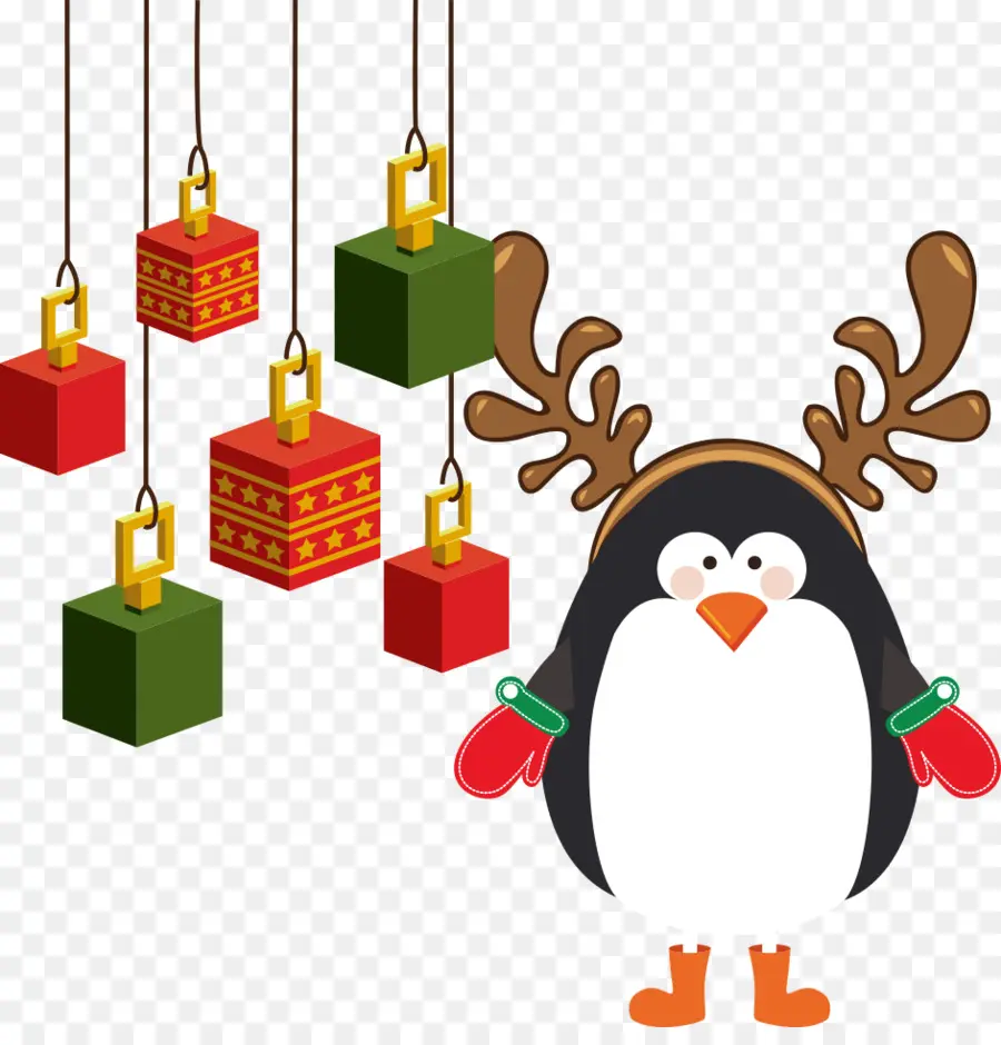 البطريق，عيد الميلاد PNG