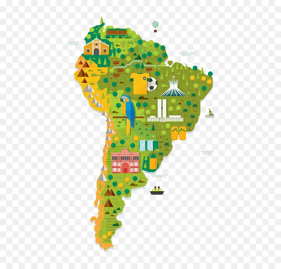 أمريكا الجنوبية，خرائط مصورة PNG