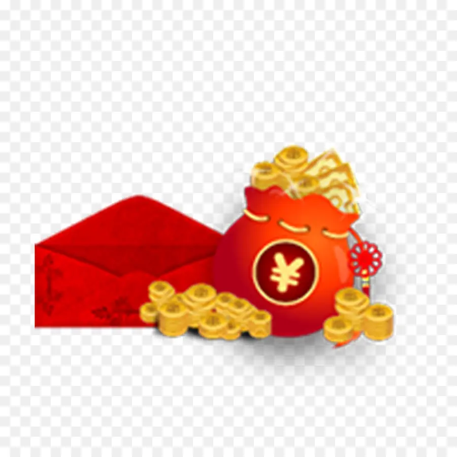 المغلف الأحمر，عملة ذهبية PNG