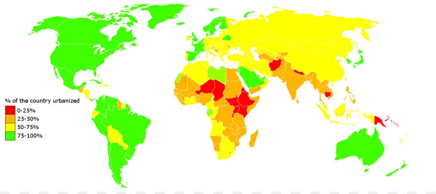 خريطة العالم，التحضر PNG