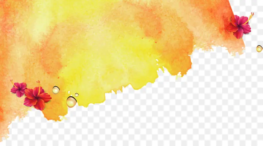 الأصفر，الرسم بالألوان المائية PNG