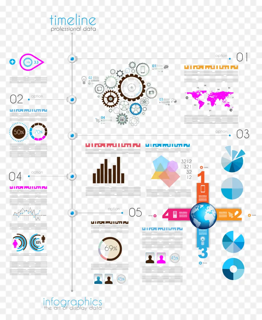 الجدول الزمني，Infographic PNG