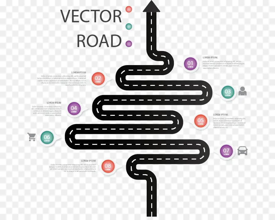 الطريق，Infographic PNG
