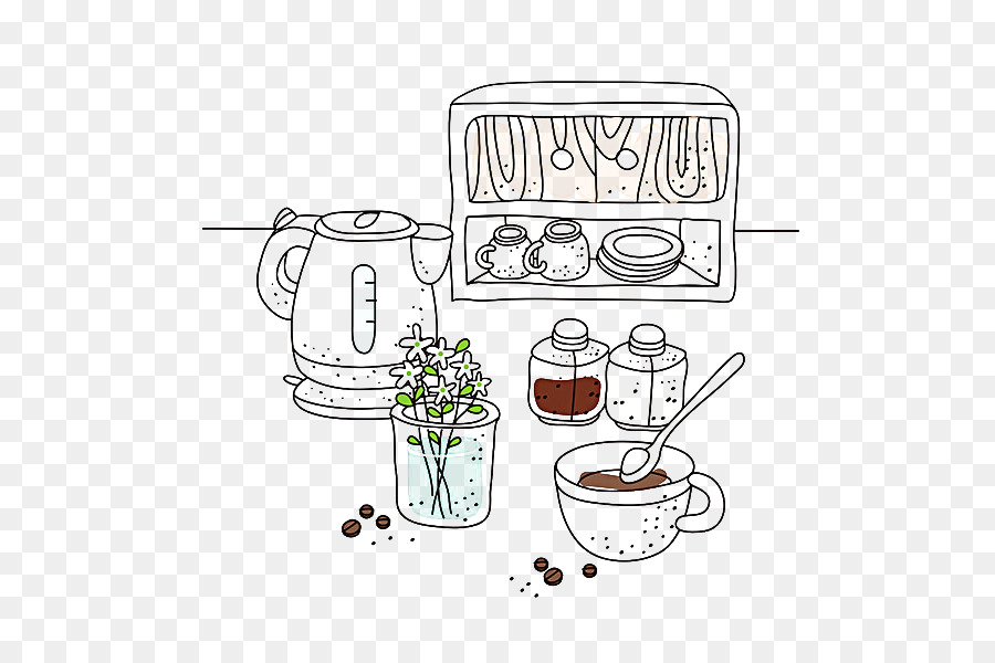 القهوة，الرسم PNG