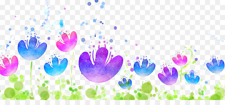زهرة，الرسم بالألوان المائية PNG