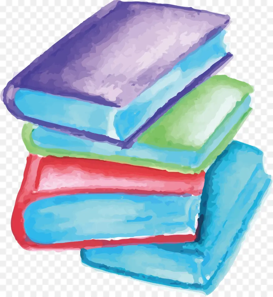 الكتاب，الرسم بالألوان المائية PNG
