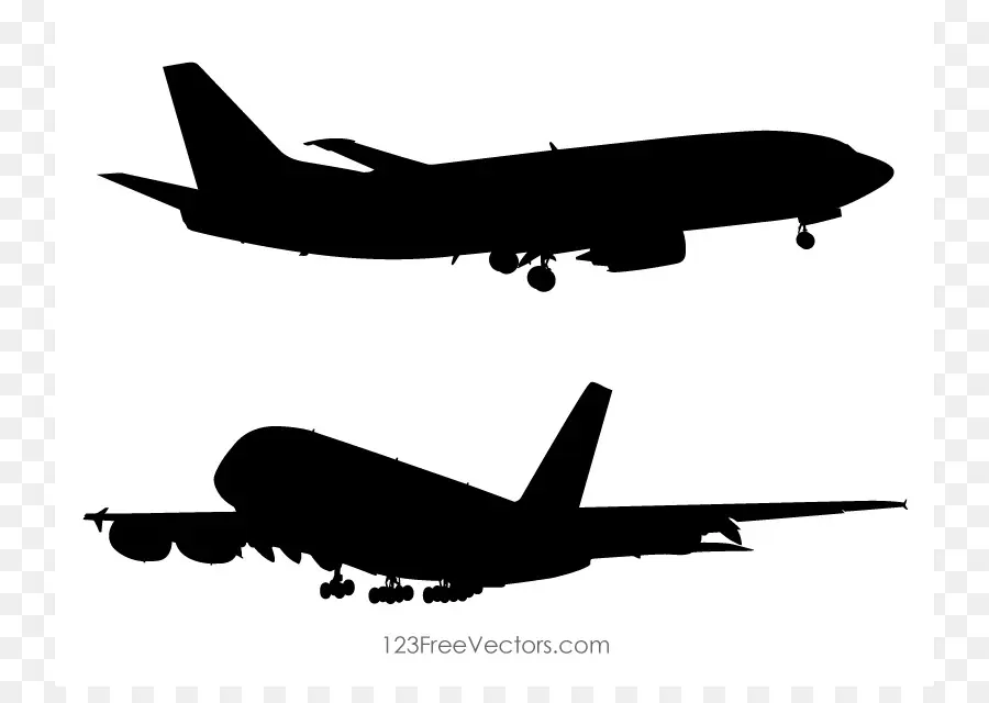 الطائرة，صورة ظلية ، PNG