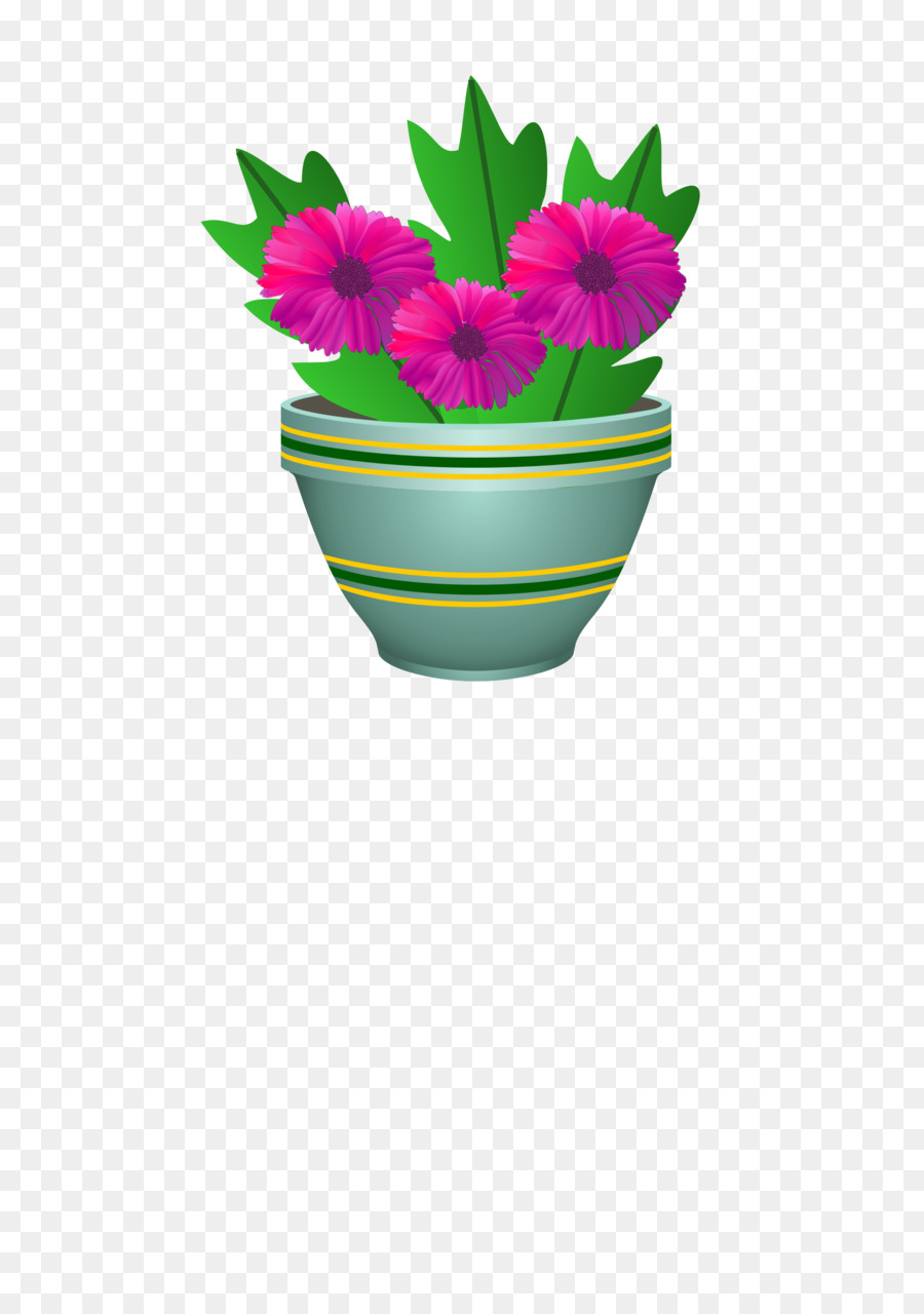 زهور，إناء PNG