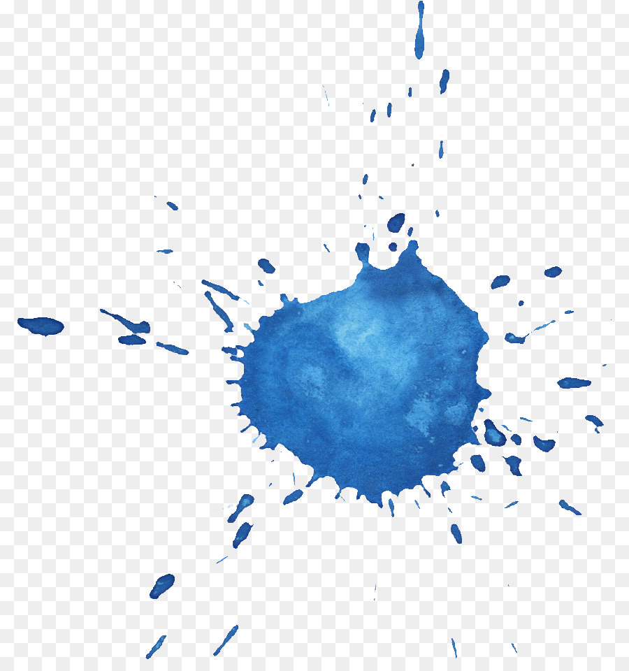 الرسم بالألوان المائية，الأزرق PNG