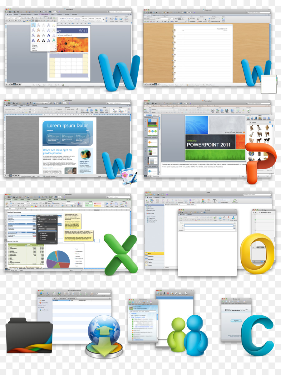 Microsoft Office，Microsoft Office لنظام التشغيل Mac 2011 PNG