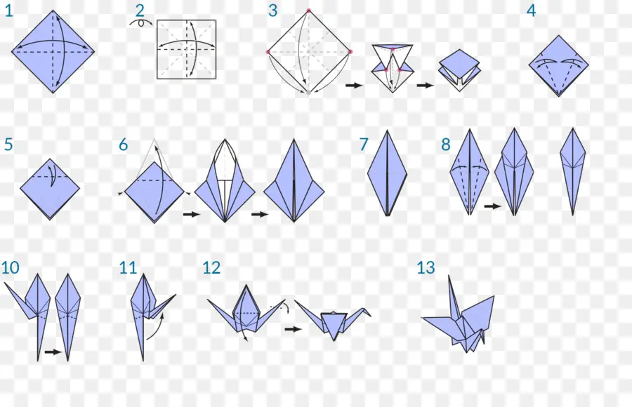 خطوات اوريغامي，ورق PNG