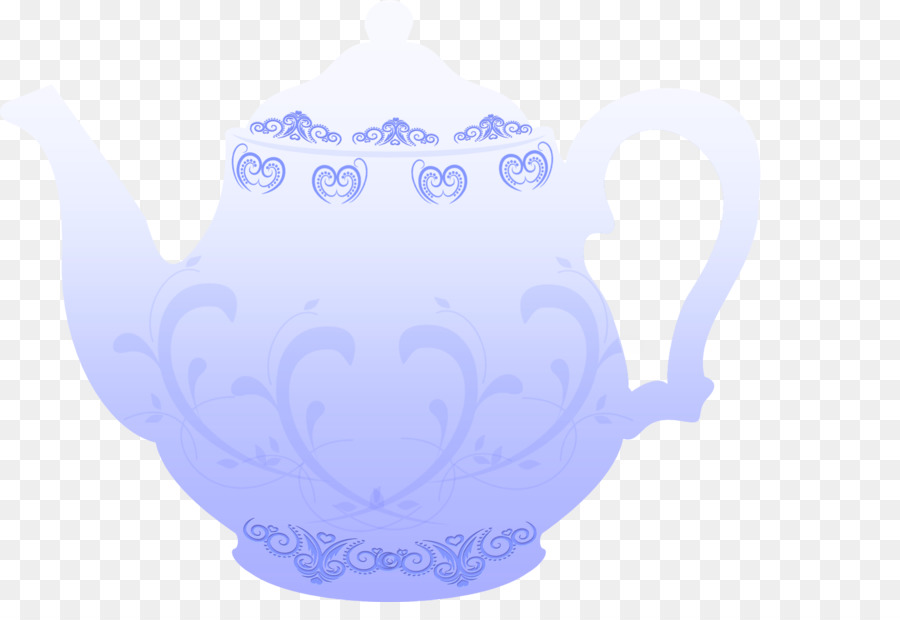 ابريق الشاي，أزرق PNG