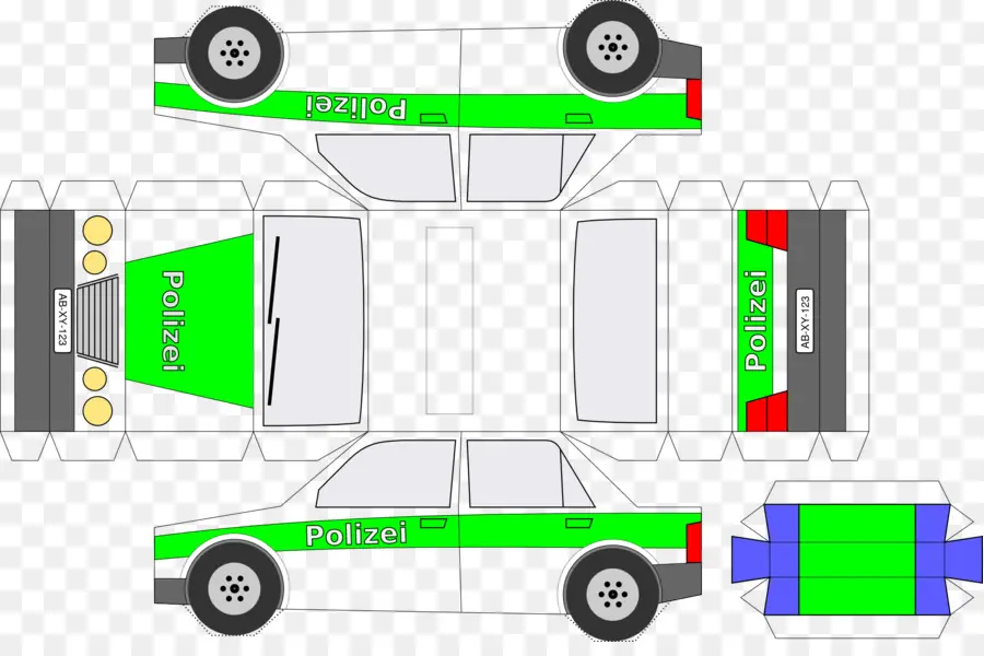سيارة الشرطة，نموذج الورق PNG