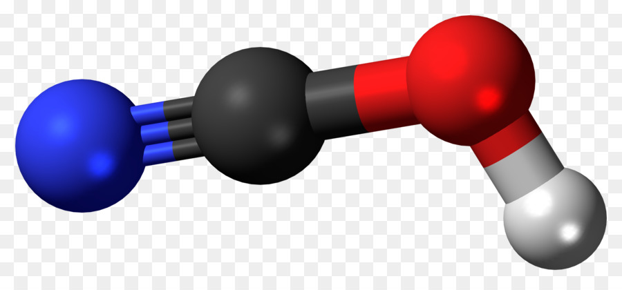 Ballandstick نموذج，Isocyanic حمض PNG