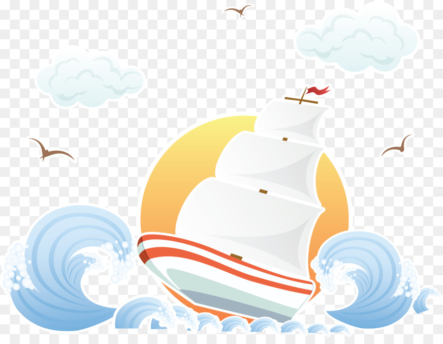 موجة الرياح，القارب PNG