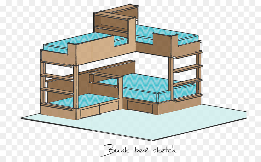 سرير مكون من طابقين علوي و سفلي，أثاث PNG