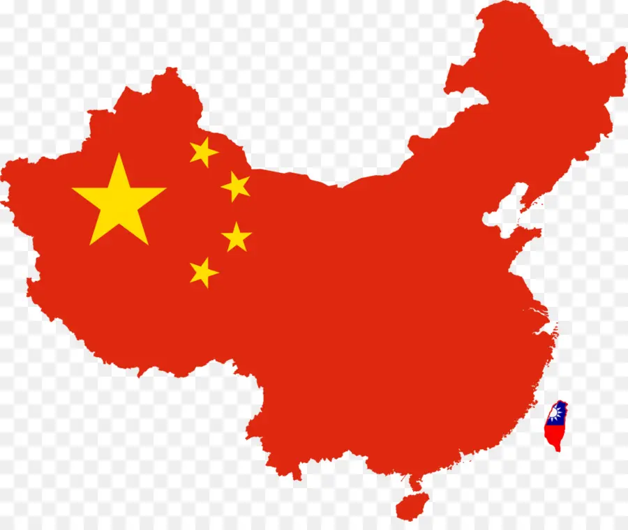 العلم من الصين，خريطة PNG