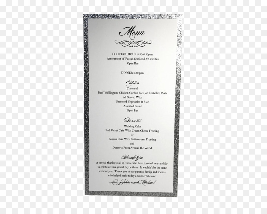 دعوة زفاف，قائمة طعام PNG