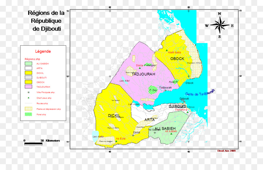 جيبوتي，خريطة PNG