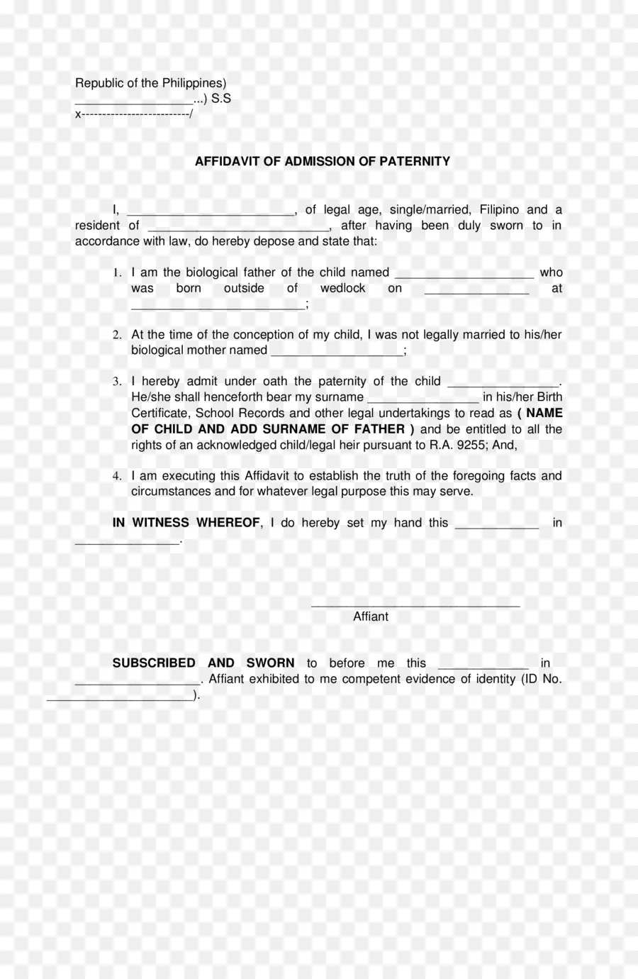 شهادة خطية，قانون الأبوة PNG