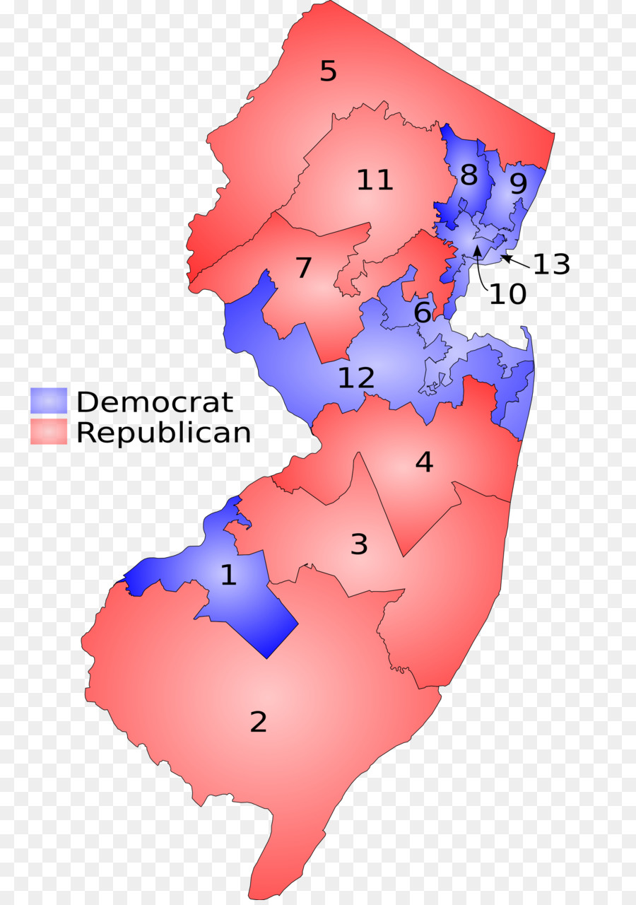 نيو جيرسي 12 الإنتخابية，نيو جيرسي في الكونغرس المناطق PNG