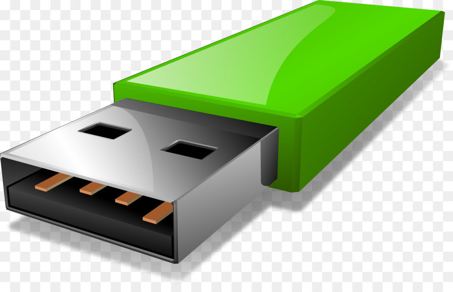 محرك أقراص Usb أخضر，تخزين PNG