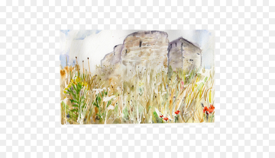 قلعة يورك，الرسم بالألوان المائية PNG