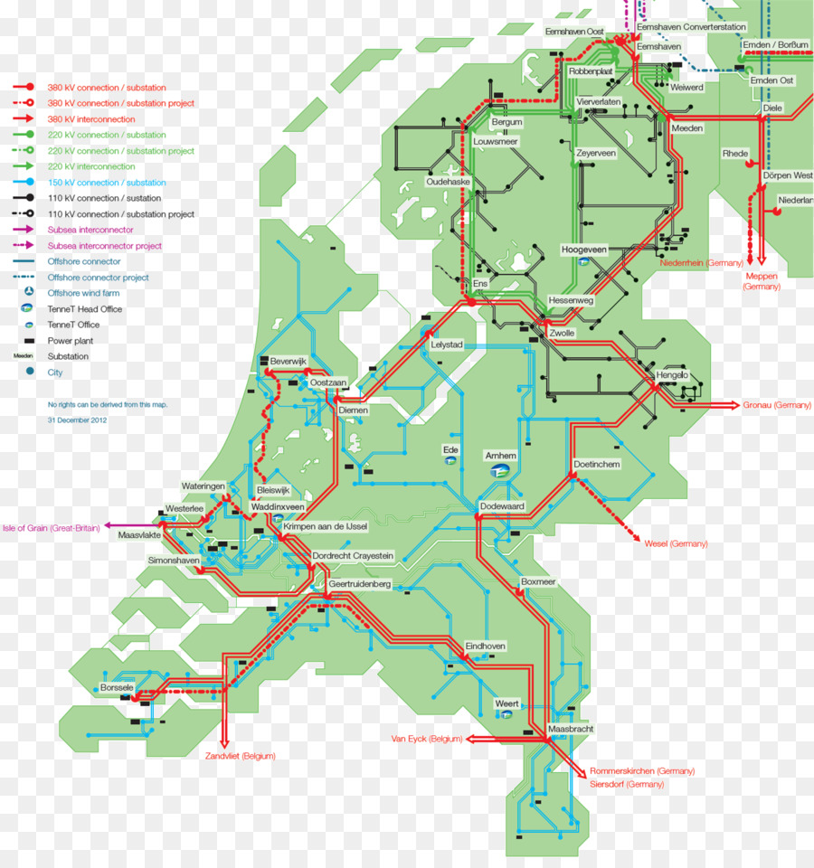 هولندا，الشبكة الكهربائية PNG