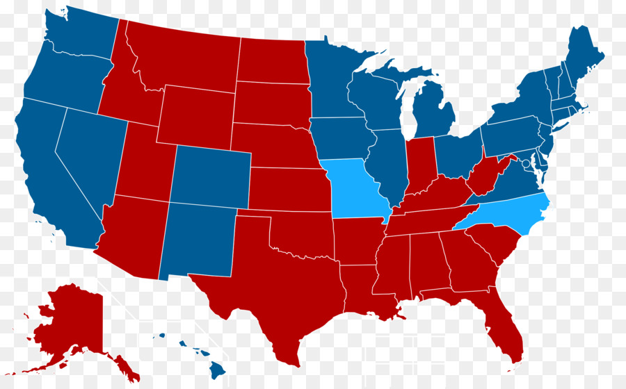 الولايات المتحدة，الدول الحمراء والدول الزرقاء PNG