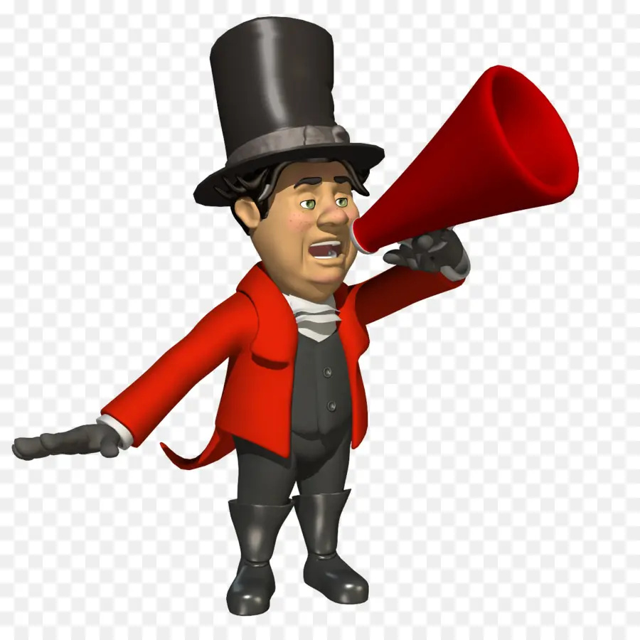 Ringmaster مع مكبر الصوت，سيرك PNG