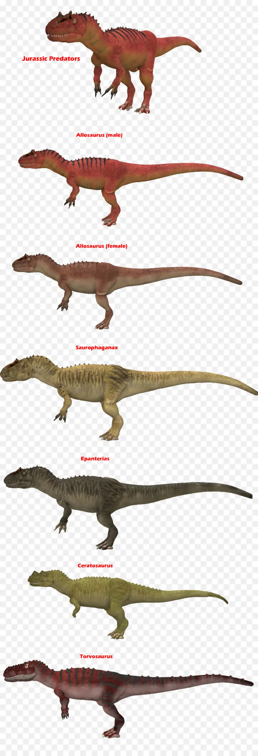 Velociraptor，Allosaurus PNG