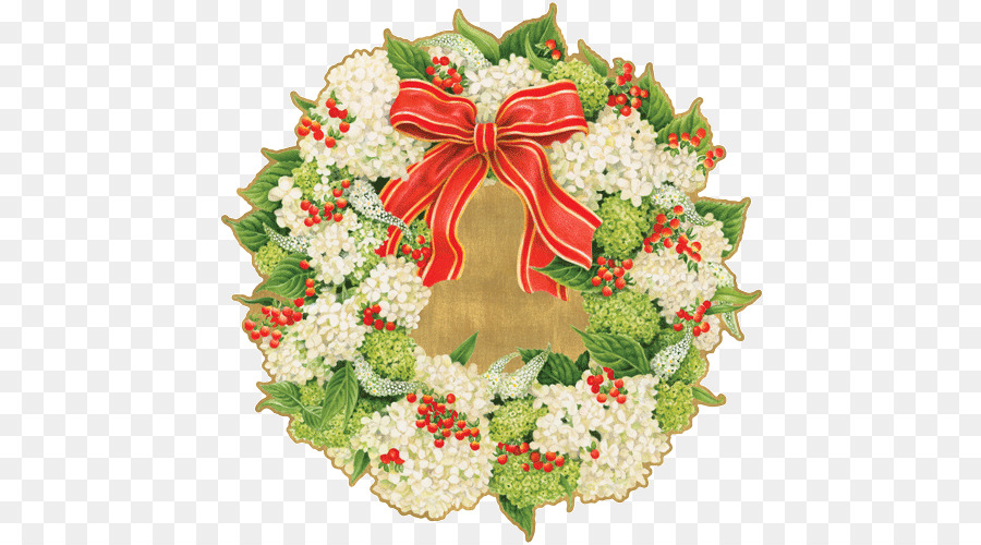 اكليلا من الزهور，بطاقة عيد الميلاد PNG