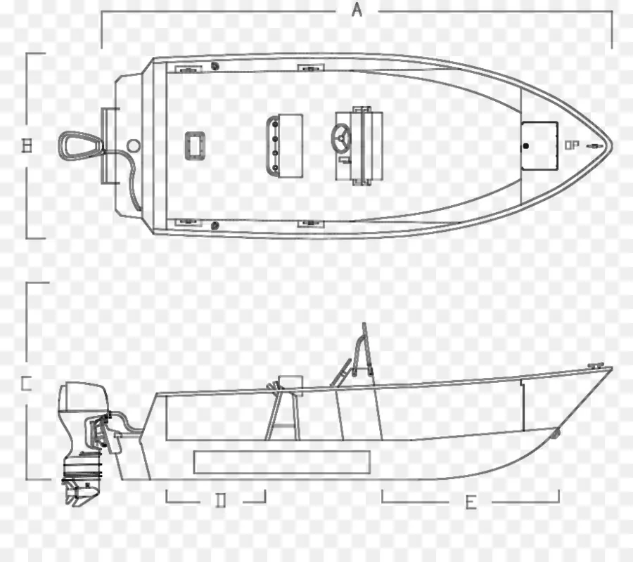 القارب，الرسم التقني PNG