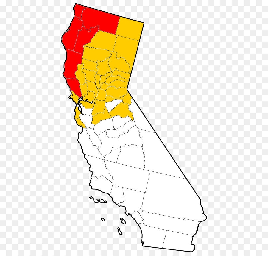 شمال كاليفورنيا，خريطة فارغة PNG