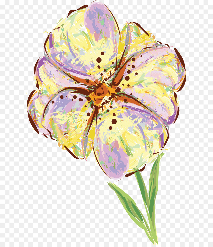 تصميم الأزهار，الرسم بالألوان المائية PNG