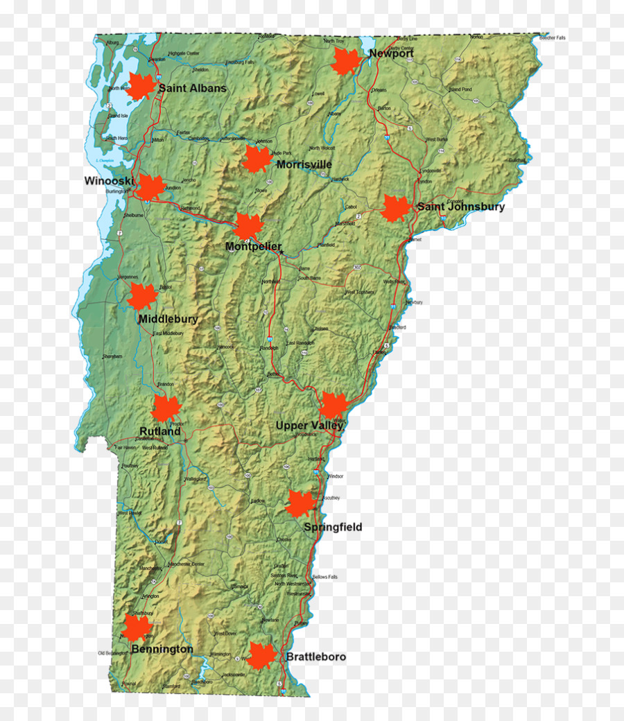 كلية المجتمع في ولاية فيرمونت，خريطة PNG