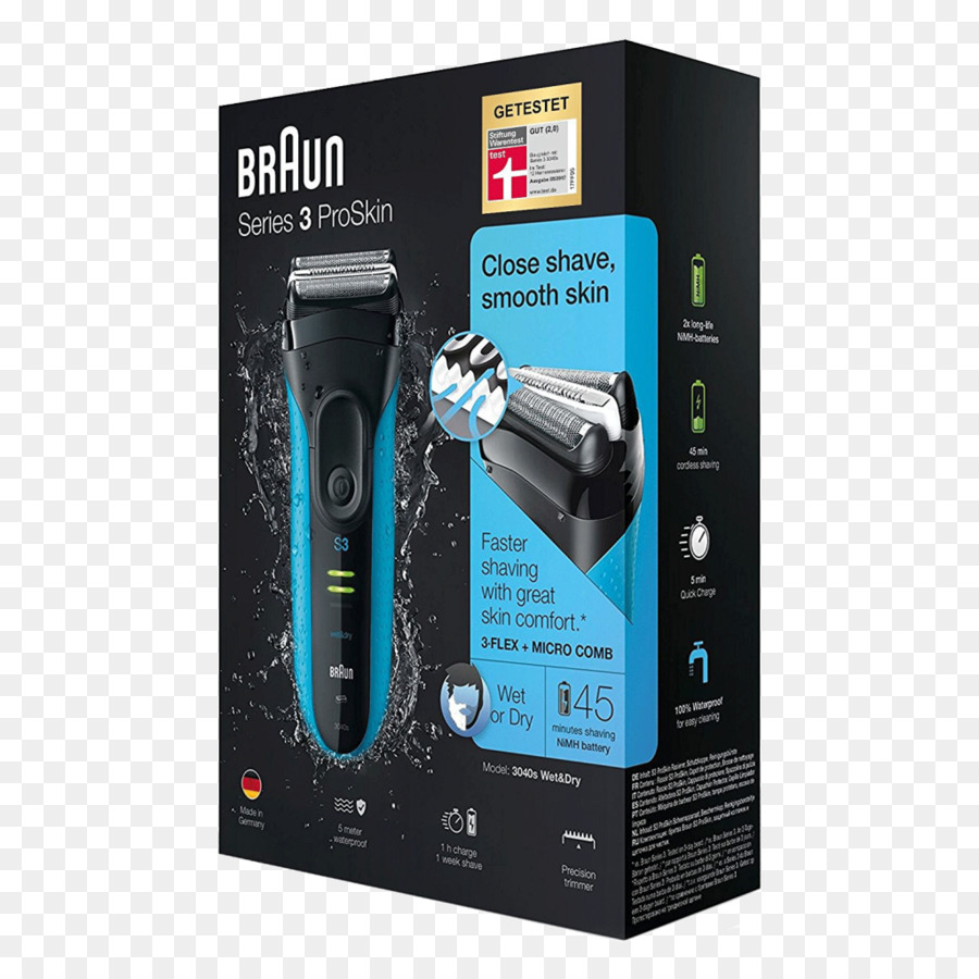 Braun Series 3 3040s لبقائمة，ماكينات الحلاقة الكهربائية الشعر قادين PNG