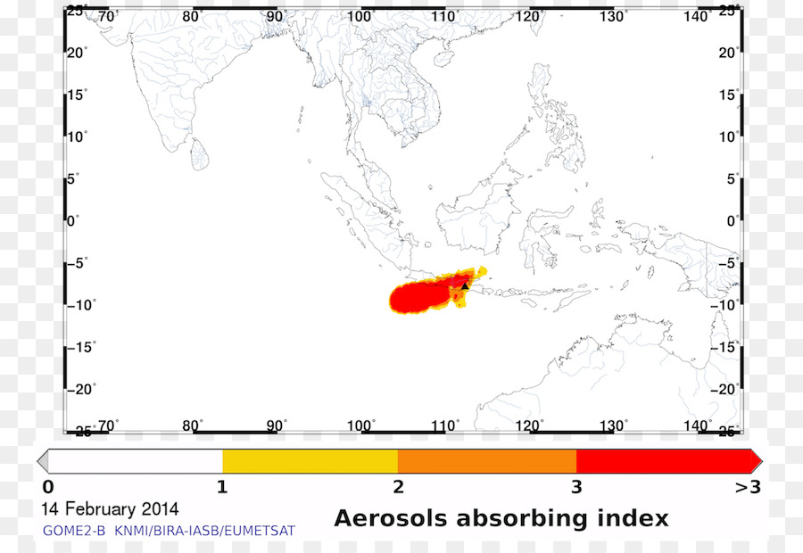 Kelud，في عام 2014 ، جبل Kelud ثوران PNG