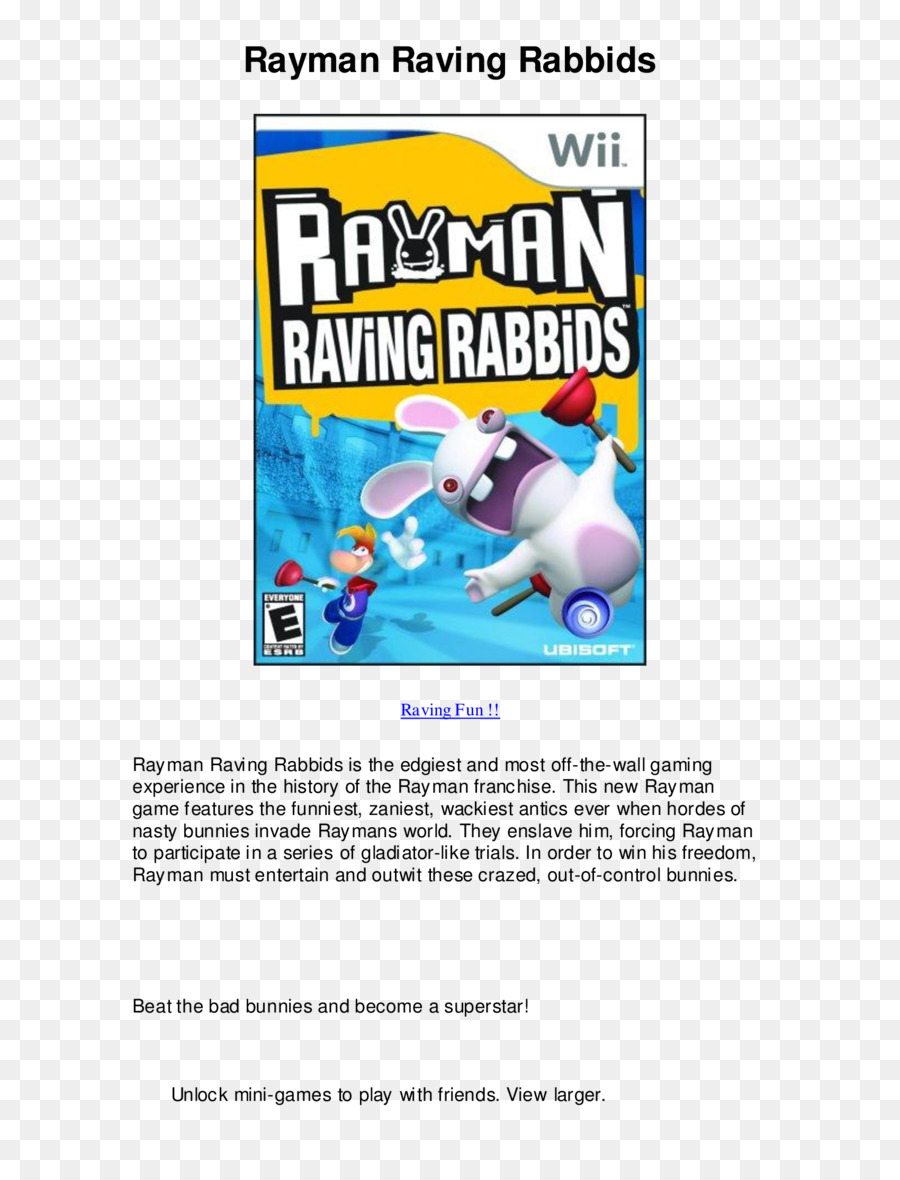 لعبة Rayman Raving Rabbids，لعبة Rayman PNG