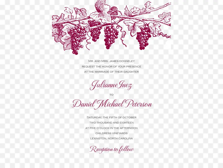 دعوة زفاف，النبيذ PNG