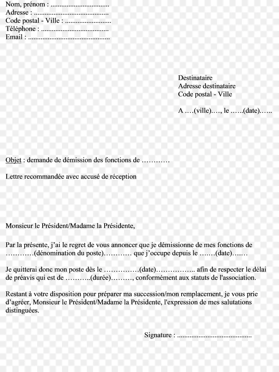 حروف，الاستقالة في القانون الفرنسي PNG
