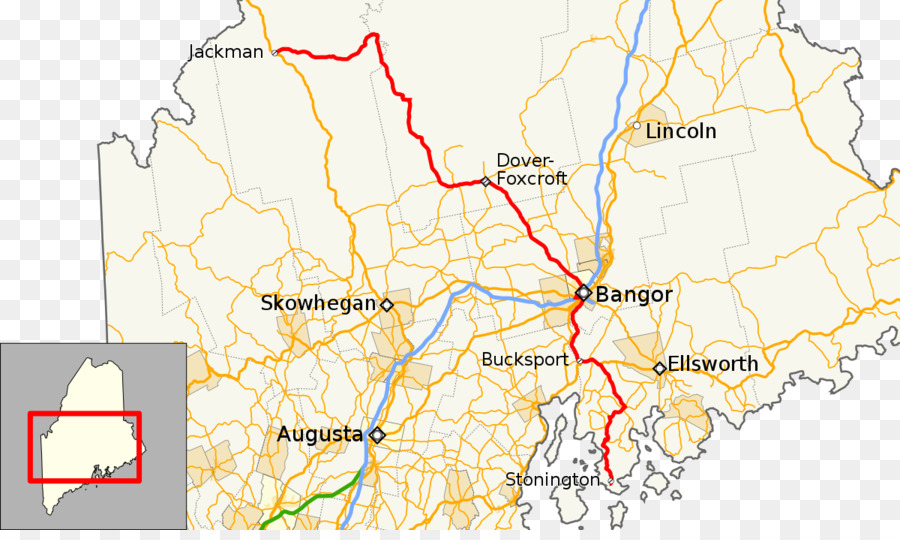 مين State Route 15，خريطة PNG