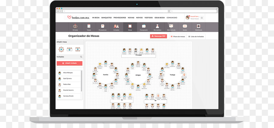 خطة جلوس الزفاف，كمبيوتر محمول PNG