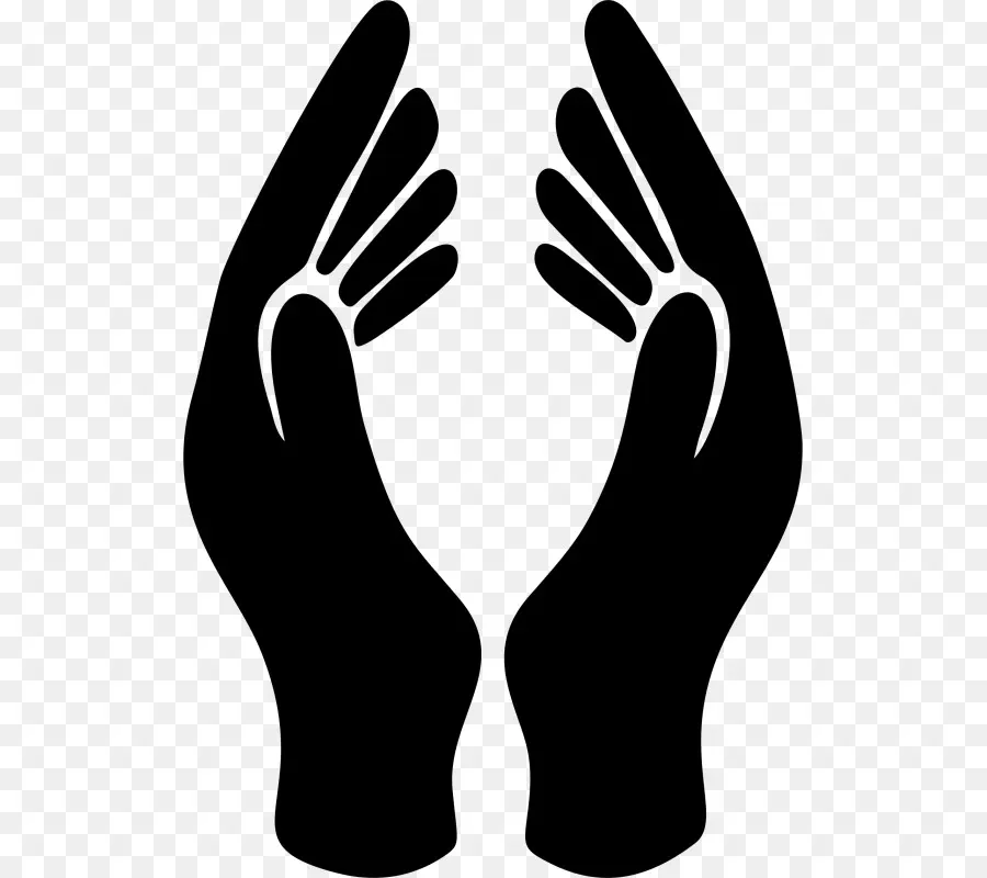 الصلاة اليدين，صورة ظلية ، PNG