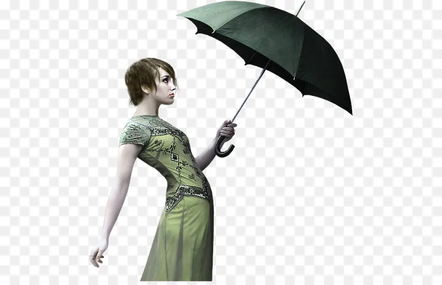 امرأة，مظلة PNG