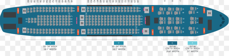 مخطط جلوس الطائرة，مقاعد PNG