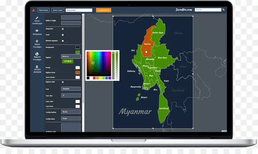 خريطة，Jsonbixinteraktive Landkarten محرر على الانترنت PNG